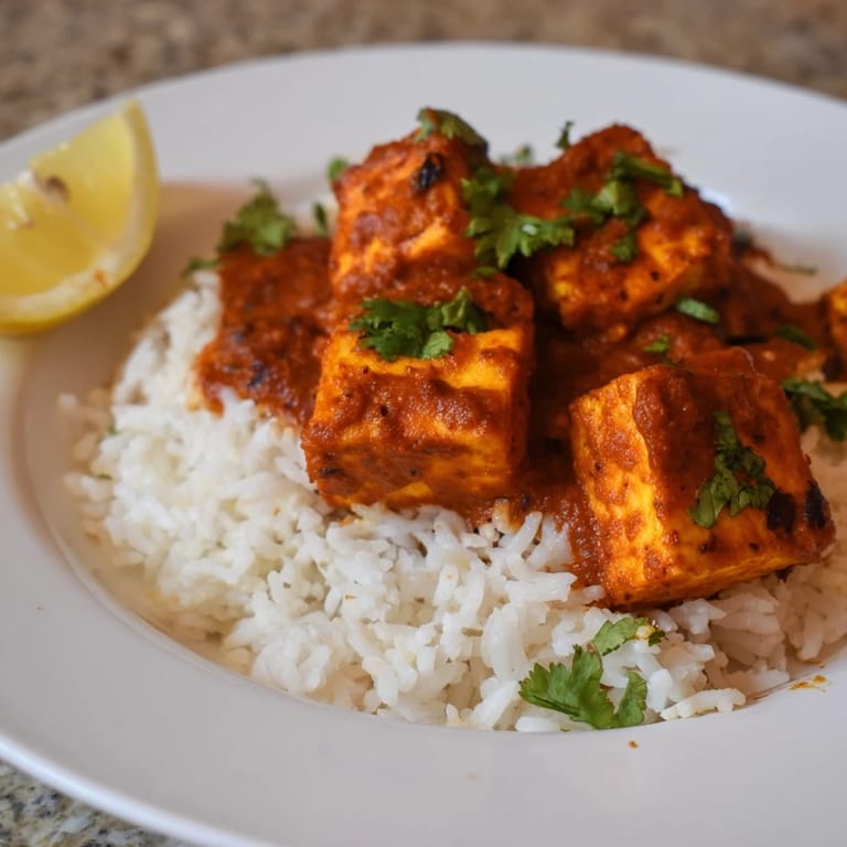 Golden, grilled paneer cheese simmering in a rich, spiced tomato sauce; it's Paneer Tikka Masala.