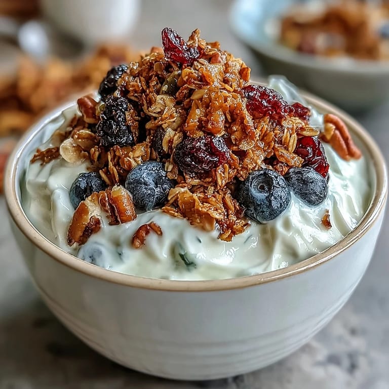 Start your day with this easy yogurt bowl, bursting with red berries and crunchy spices.