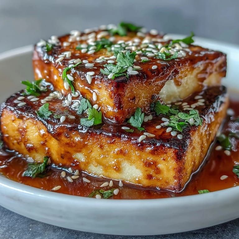 Oven-baked tofu with crunchy vegetables and a savory peanut sauce, served over nutty brown rice for a hearty meal.