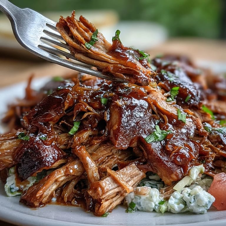 Savory Juneteenth BBQ Pulled Pork piled high with refreshing watermelon slaw, ready to enjoy.