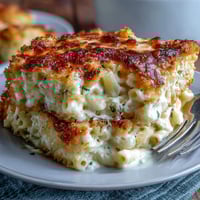 Southern Soul Food Oven-Baked Mac and Cheese with golden cheesy crust and bubbling edges, perfect for comforting family dinners.